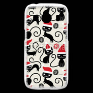 Coque Samsung Galaxy Ace4 Fond chat noir Noël