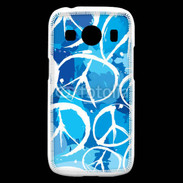 Coque Samsung Galaxy Ace4 Peace and love Bleu