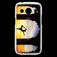 Coque Samsung Galaxy Ace4 Danseuse yoga temple couché de soleil