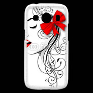 Coque Samsung Galaxy Ace4 Visage glamour noir et rouge