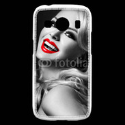 Coque Samsung Galaxy Ace4 Rouge à lèvres Fashion en noir et blanc