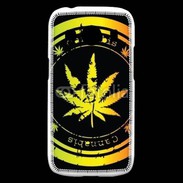 Coque Samsung Galaxy Ace4 Grunge stamp with marijuana leaf