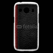 Coque Samsung Galaxy Ace4 Effet cuir noir et rouge