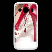 Coque Samsung Galaxy Ace4 Escarpins rouges et perles
