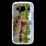 Coque Samsung Galaxy Ace4 Groupe d'éléphants à la rivière