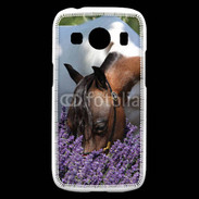 Coque Samsung Galaxy Ace4 Cheval sentant la lavande 