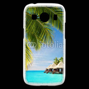 Coque Samsung Galaxy Ace4 Palmier et bungalow dans l'océan indien