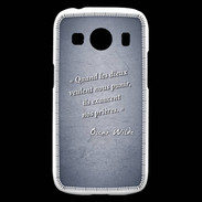 Coque Samsung Galaxy Ace4 Dieux prières Bleu Citation Oscar Wilde