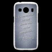 Coque Samsung Galaxy Ace4 La conversation Bleu Citation Oscar Wilde