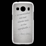 Coque Samsung Galaxy Ace4 La conversation Gris Citation Oscar Wilde