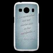 Coque Samsung Galaxy Ace4 La conversation Turquoise Citation Oscar Wilde