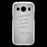 Coque Samsung Galaxy Ace4 Ami poignardée Gris Citation Oscar Wilde