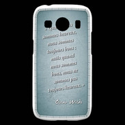 Coque Samsung Galaxy Ace4 Bons heureux Turquoise Citation Oscar Wilde