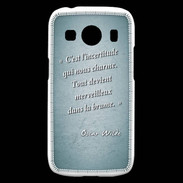 Coque Samsung Galaxy Ace4 Incertitude amour Turquoise Citation Oscar Wilde
