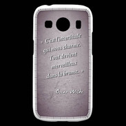 Coque Samsung Galaxy Ace4 Incertitude amour Violet Citation Oscar Wilde