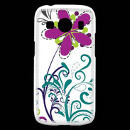 Coque Samsung Galaxy Ace4 motif floral bleu