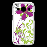 Coque Samsung Galaxy Ace4 motif floral vert