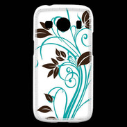Coque Samsung Galaxy Ace4 motif floral bleu clair