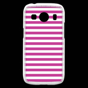 Coque Samsung Galaxy Ace4 rayures blanches et roses