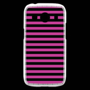 Coque Samsung Galaxy Ace4 rayures noires et roses