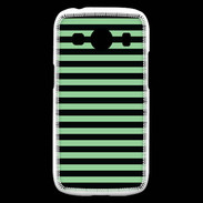 Coque Samsung Galaxy Ace4 rayures vert d'eau et noires