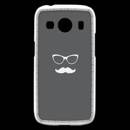 Coque Samsung Galaxy Ace4 moustache gris & blanc