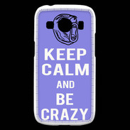 Coque Samsung Galaxy Ace4 Keep calm Be Crazy Bleu