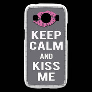 Coque Samsung Galaxy Ace4 Keep Calm Kiss me Gris