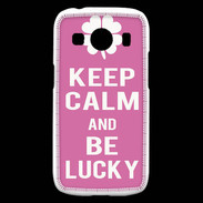 Coque Samsung Galaxy Ace4 Keep Calm Be Lucky Rose