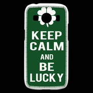 Coque Samsung Galaxy Ace4 Keep Calm Be lucky Vert