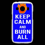 Coque Samsung Galaxy Ace4 Keep Calm Burn Bleu