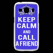 Coque Samsung Galaxy Ace4 Keep Calm Call friend Bleu