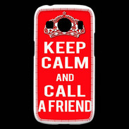 Coque Samsung Galaxy Ace4 Keep Calm Call friend Rouge