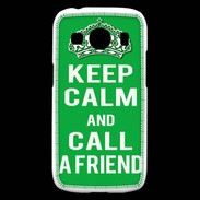 Coque Samsung Galaxy Ace4 Keep Calm Call friend Vert