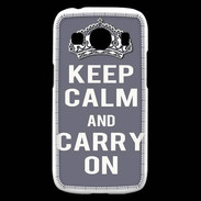 Coque Samsung Galaxy Ace4 Keep Calm Carry on Gris