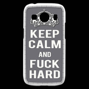 Coque Samsung Galaxy Ace4 Keep calm Fuck hard Gris