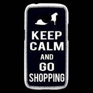 Coque Samsung Galaxy Ace4 Keep Calm Go Shopping Noir