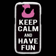 Coque Samsung Galaxy Ace4 Keep Calm Have fun Noir