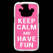 Coque Samsung Galaxy Ace4 Keep Calm Have fun Rose