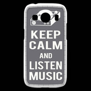 Coque Samsung Galaxy Ace4 Keep Calm Listen music Gris