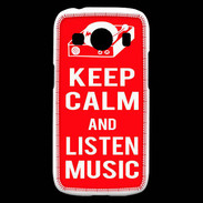 Coque Samsung Galaxy Ace4 Keep Calm Listen music Rouge