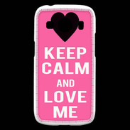 Coque Samsung Galaxy Ace4 Keep Calm Love me Rose