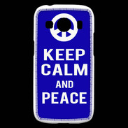 Coque Samsung Galaxy Ace4 Keep Calm Peace Bleu