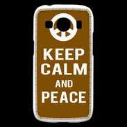 Coque Samsung Galaxy Ace4 Keep Calm Peace Marron