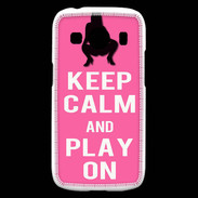 Coque Samsung Galaxy Ace4 Keep Calm Play on Rose