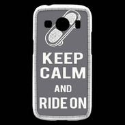 Coque Samsung Galaxy Ace4 Keep Calm Ride on Gris