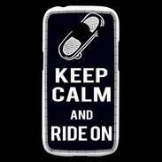 Coque Samsung Galaxy Ace4 Keep Calm Ride on Noir