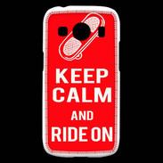 Coque Samsung Galaxy Ace4 Keep Calm Ride on Rouge