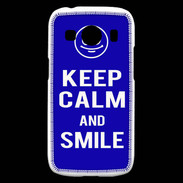 Coque Samsung Galaxy Ace4 Keep Calm Smile Bleu