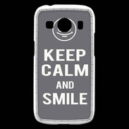 Coque Samsung Galaxy Ace4 Keep Calm Smile Gris